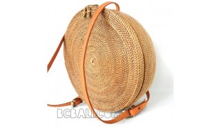 circle bagpack large straw rattan ata handmade